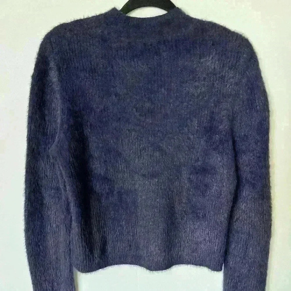 & Other Stories Wool Blend Deep Purple Mock Neck Sweater - Picture 2 of 7